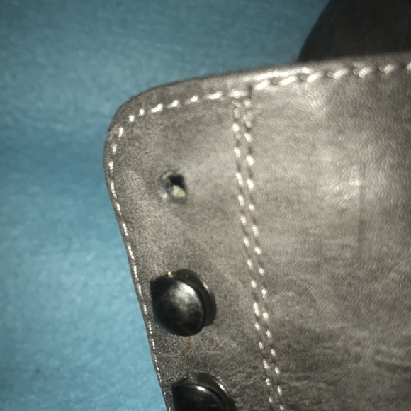 ROUGE fold over or lace up boots dark gray motorcycle army thrasher GUC size 7.5 - Picture 9 of 9